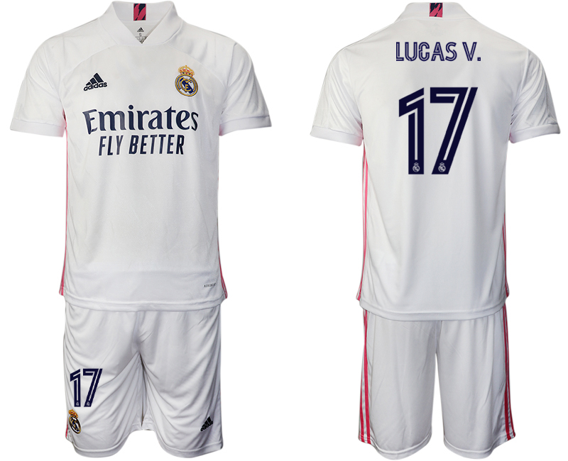 Men 2020-2021 club Real Madrid home #17 white Soccer Jerseys